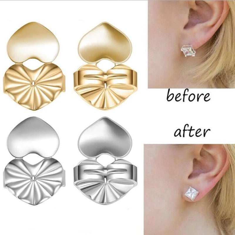 Love Heart Stud Back Lifters Adjustable Earring Lifts Ear Lobe Ster for Ornaments and Accesso Ries M2082