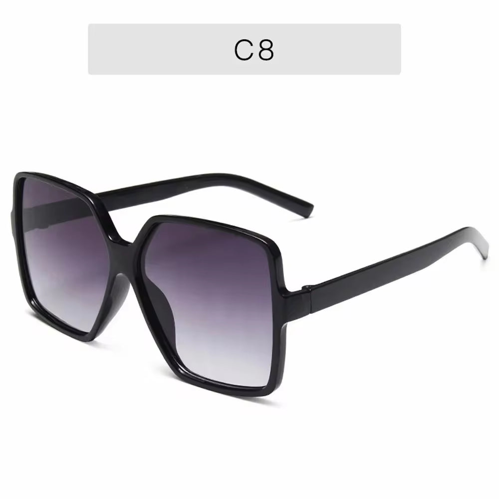 Black Square Oversized Sunglasses Women Big Frame Colorful Sun Glasses Female Mirror Oculos Unisex Gradient Hip Hop Shades