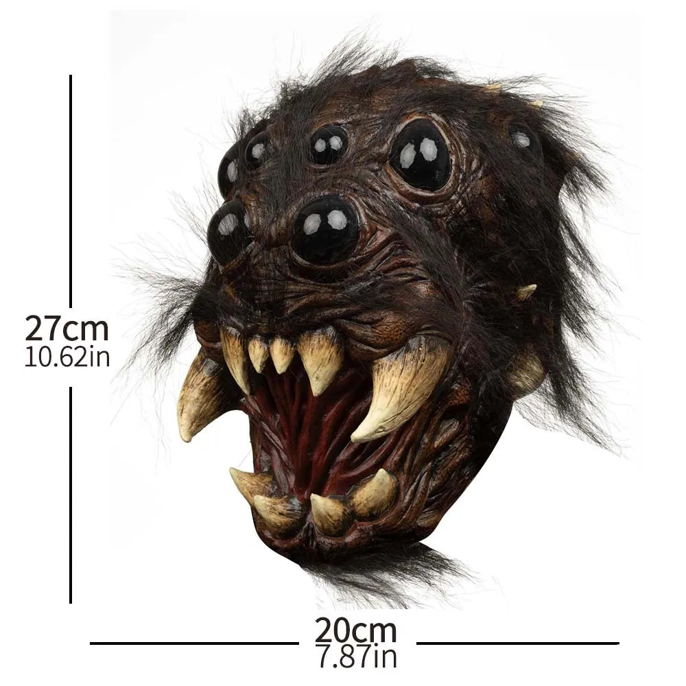 Horror Creepy Spider Mask Cosplay Scary Animal Spiders Big Eyes Tooth Open Mouth Latex Helmet Halloween Party Costume Props