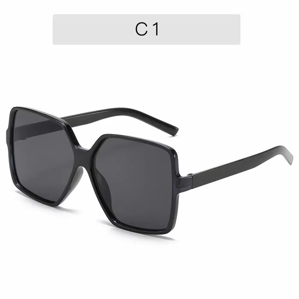 Black Square Oversized Sunglasses Women Big Frame Colorful Sun Glasses Female Mirror Oculos Unisex Gradient Hip Hop Shades