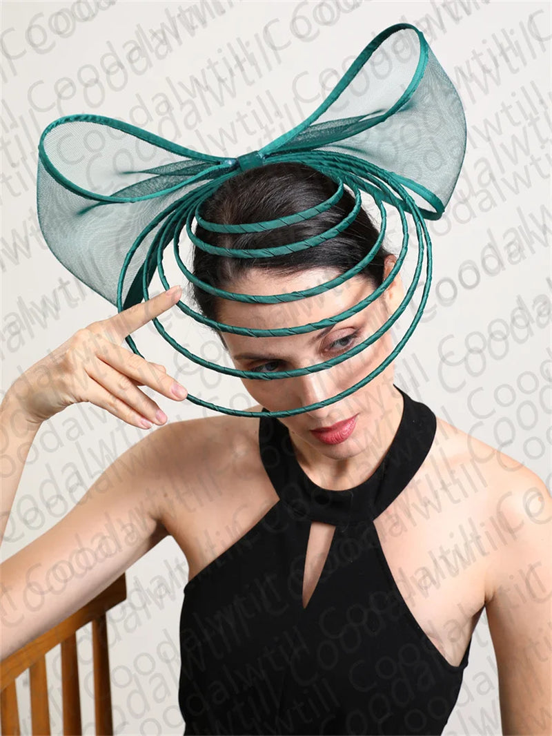 Elegant Fascinator for Women Wedding Hat Heaband Ladies Derby Race Luxury Designer Headwear with Bow Hair Accessories Hair Clips