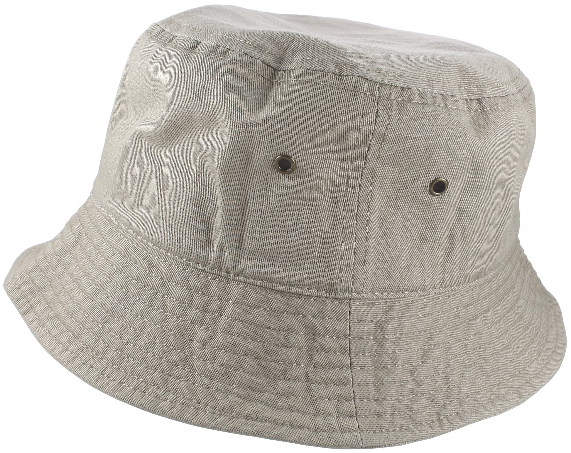 Bucket Hat 100% Cotton Packable Summer Travel Cap. Putty-S/M