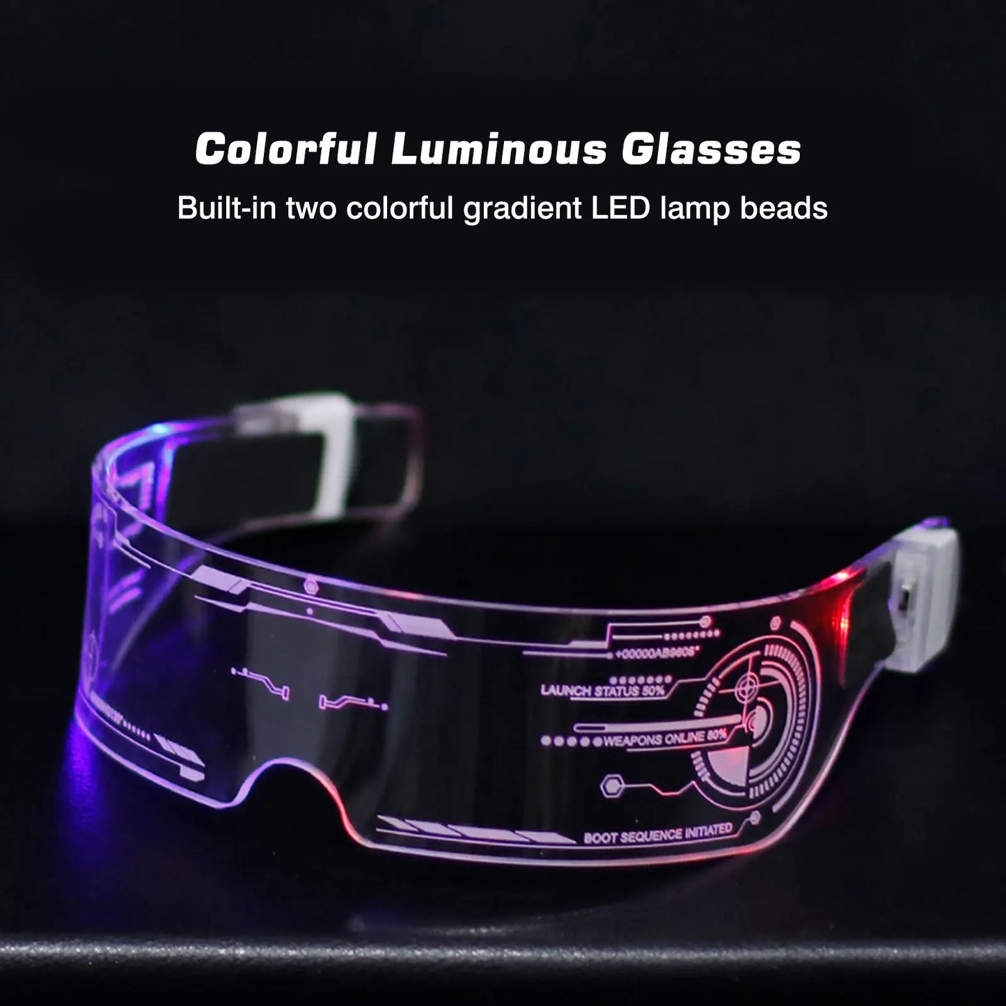 Wholesale Luminous LED Glasses Light up Glasses LED Colorful Rave Costume Party Decor DJ Sunglasses Bar KTV Christmas Birthday