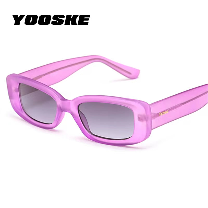 Vintage Rectangle Sunglasses Women Men Luxury Designer Retro Marble Square Y2K Sun Glasses Female Shades UV400